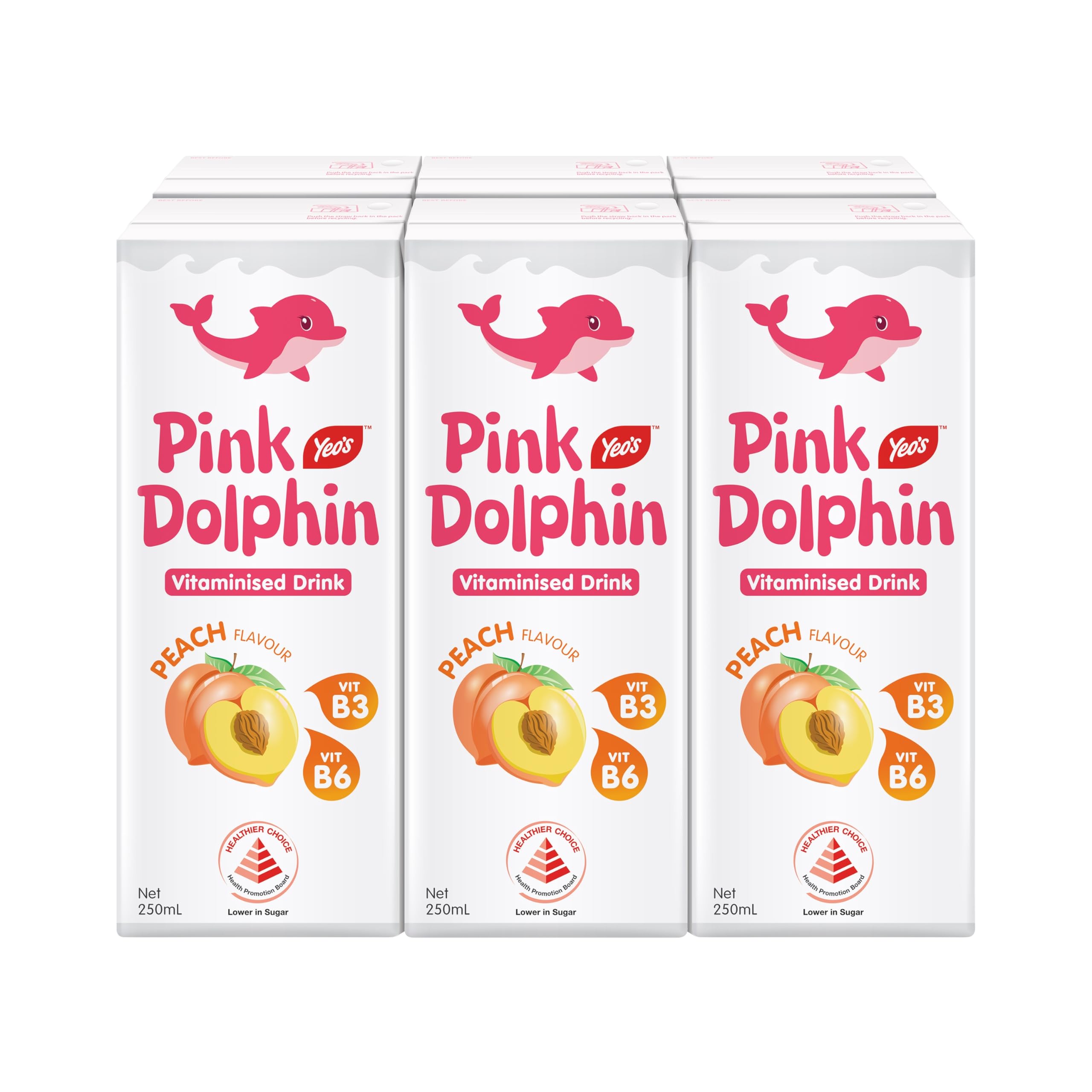 Yeo's Pink Dolphin Peach, 6 x 250ml : Amazon.sg: Grocery